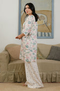 Cross Stitch | Daily Wear 25 | WHITE ORNATE-2 PC - by - Libasekhas UK - Registered Vendor of : Cross Stitch - 100% Original Designer Dresss