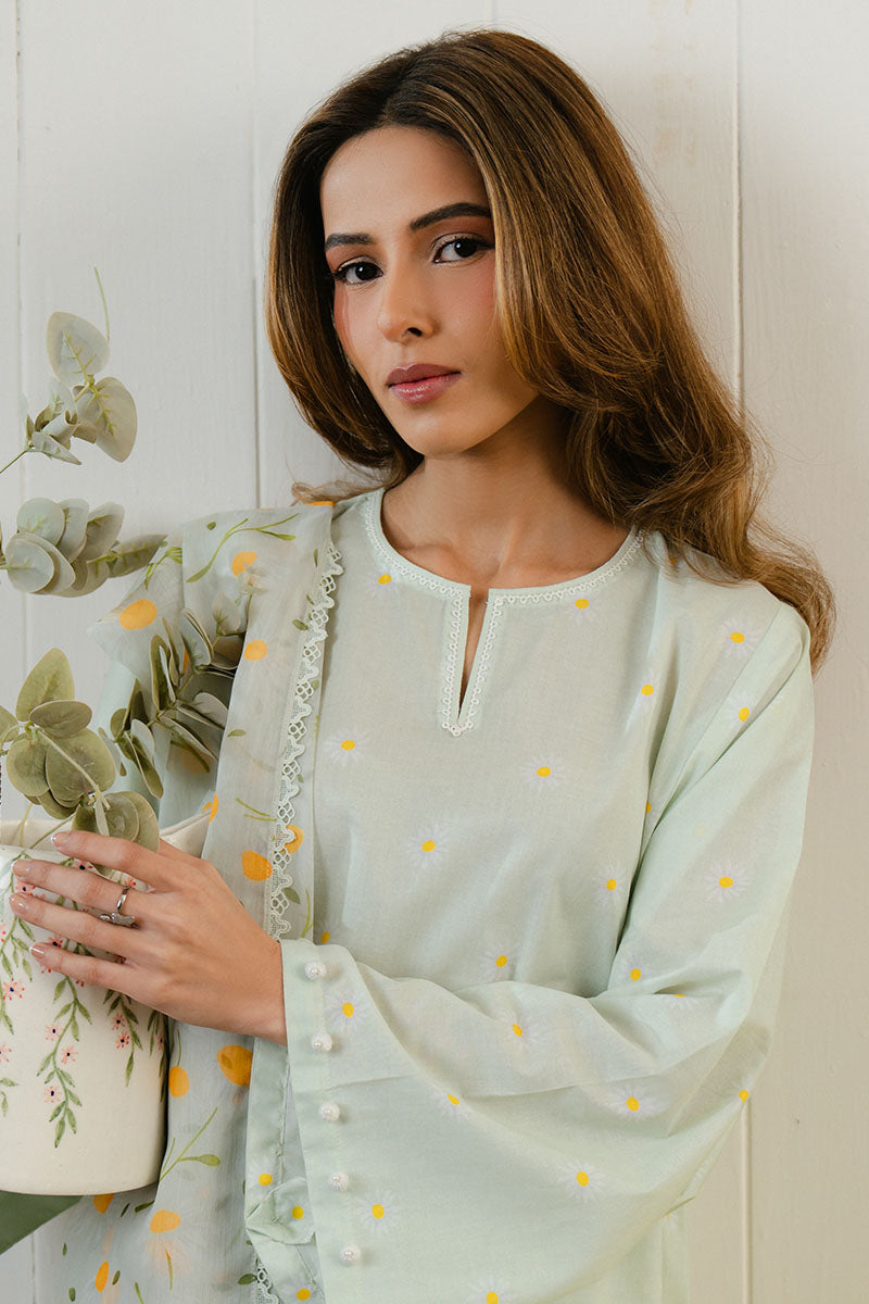 Cross Stitch | Daily Wear 25 | DAISY BLOOM-3 PC - by - Libasekhas UK - Registered Vendor of : Cross Stitch - 100% Original Designer Dresss