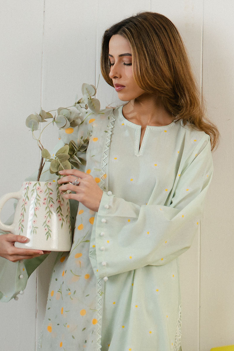 Cross Stitch | Daily Wear 25 | DAISY BLOOM-3 PC - by - Libasekhas UK - Registered Vendor of : Cross Stitch - 100% Original Designer Dresss