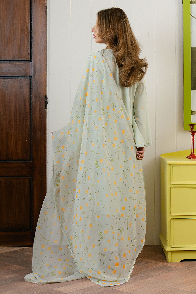 Cross Stitch | Daily Wear 25 | DAISY BLOOM-3 PC - by - Libasekhas UK - Registered Vendor of : Cross Stitch - 100% Original Designer Dresss