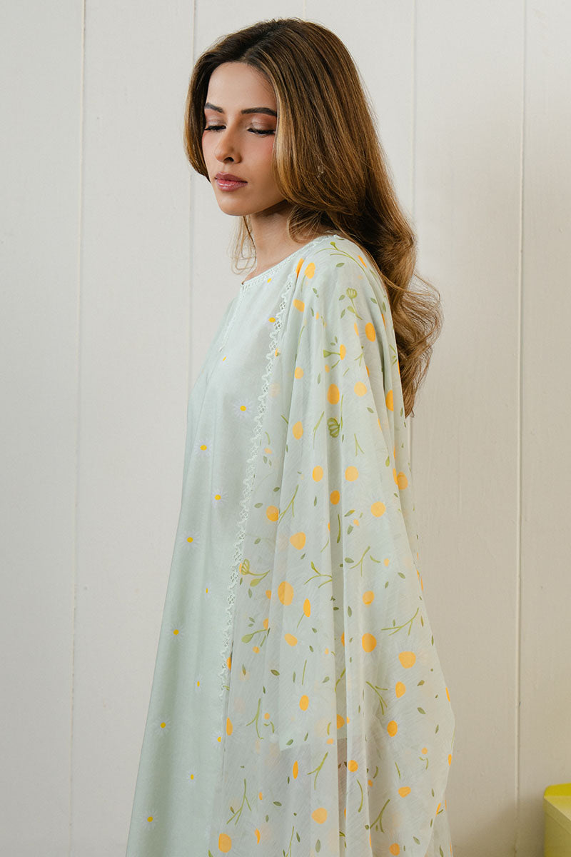 Cross Stitch | Daily Wear 25 | DAISY BLOOM-3 PC - by - Libasekhas UK - Registered Vendor of : Cross Stitch - 100% Original Designer Dresss