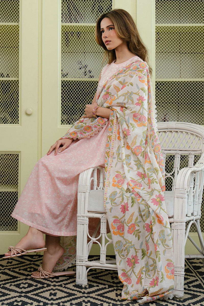 Cross Stitch | Daily Wear 25 | SOFT PINK-3 PC - by - Libasekhas UK - Registered Vendor of : Cross Stitch - 100% Original Designer Dresss
