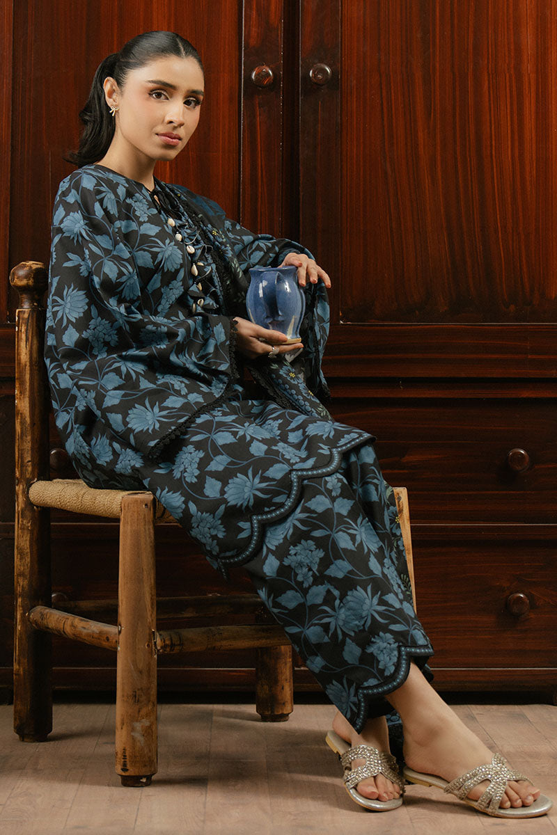 Cross Stitch | Daily Wear 25 | BLUE WAVE-3 PC - by - Libasekhas UK - Registered Vendor of : Cross Stitch - 100% Original Designer Dresss