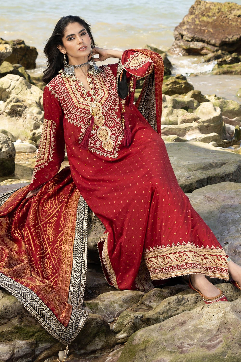 Gul Ahmed | Chunri Lawn 25 | PRW-42003 - by - Libasekhas UK - Registered Vendor of : Gul Ahmed - 100% Original Designer Dresss