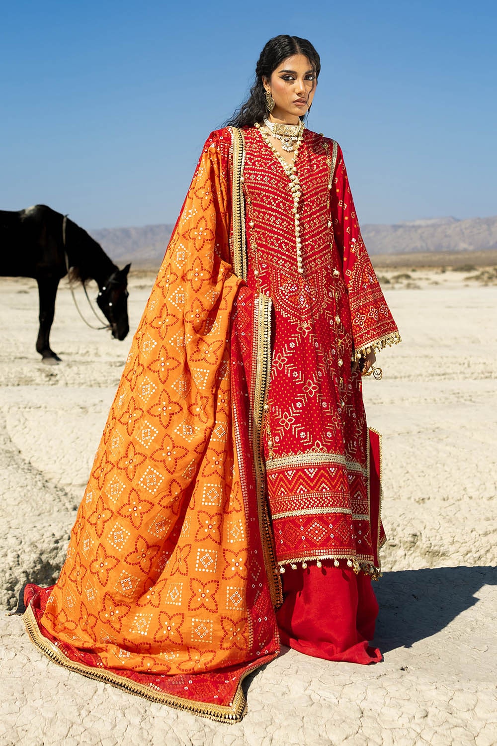 Gul Ahmed | Chunri Lawn 25 | PRW-42007 - by - Libasekhas UK - Registered Vendor of : Gul Ahmed - 100% Original Designer Dresss