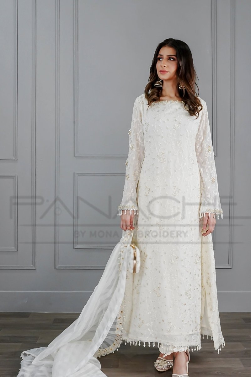 Panache | Pret | Pure Ivory Dreams - by - Libasekhas UK - Registered Vendor of : Panache By Mona - 100% Original Designer Dresss