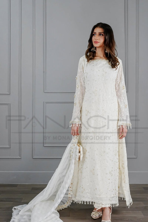 Panache | Pret | Pure Ivory Dreams - by - Libasekhas UK - Registered Vendor of : Panache By Mona - 100% Original Designer Dresss