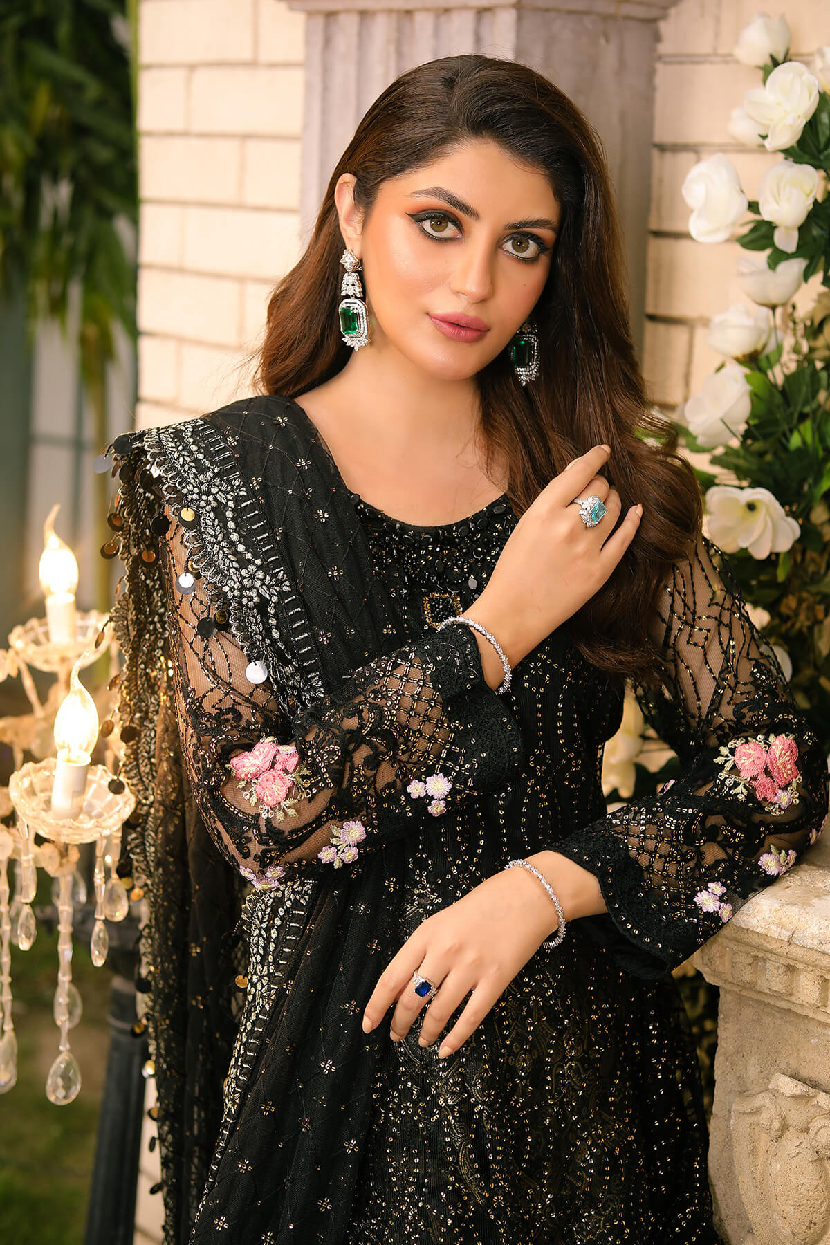 Raeesa Premium | Wajadan Wedding Formals | WD-3 Metal Black - by - Libasekhas UK - Registered Vendor of : Raeesa Premium - 100% Original Designer Dresss