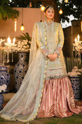 Raeesa Premium | Wajadan Wedding Formals | WD-4 Lemon Chiffon - by - Libasekhas UK - Registered Vendor of : Raeesa Premium - 100% Original Designer Dresss