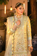 Raeesa Premium | Wajadan Wedding Formals | WD-4 Lemon Chiffon - by - Libasekhas UK - Registered Vendor of : Raeesa Premium - 100% Original Designer Dresss