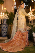 Raeesa Premium | Wajadan Wedding Formals | WD-4 Lemon Chiffon - by - Libasekhas UK - Registered Vendor of : Raeesa Premium - 100% Original Designer Dresss