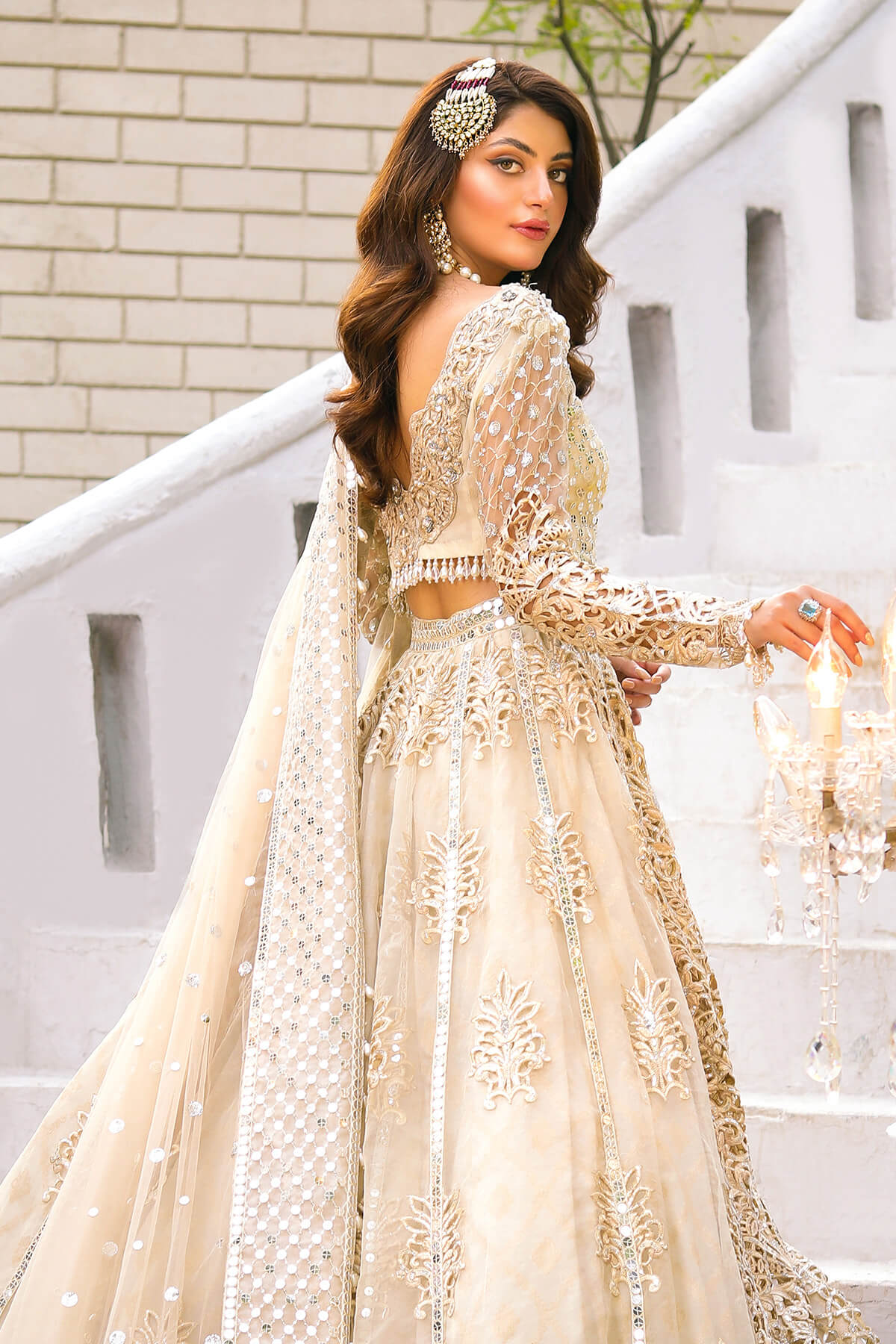 Raeesa Premium | Wajadan Wedding Formals |  WD-1 Pearl White - by - Libasekhas UK - Registered Vendor of : Raeesa Premium - 100% Original Designer Dresss