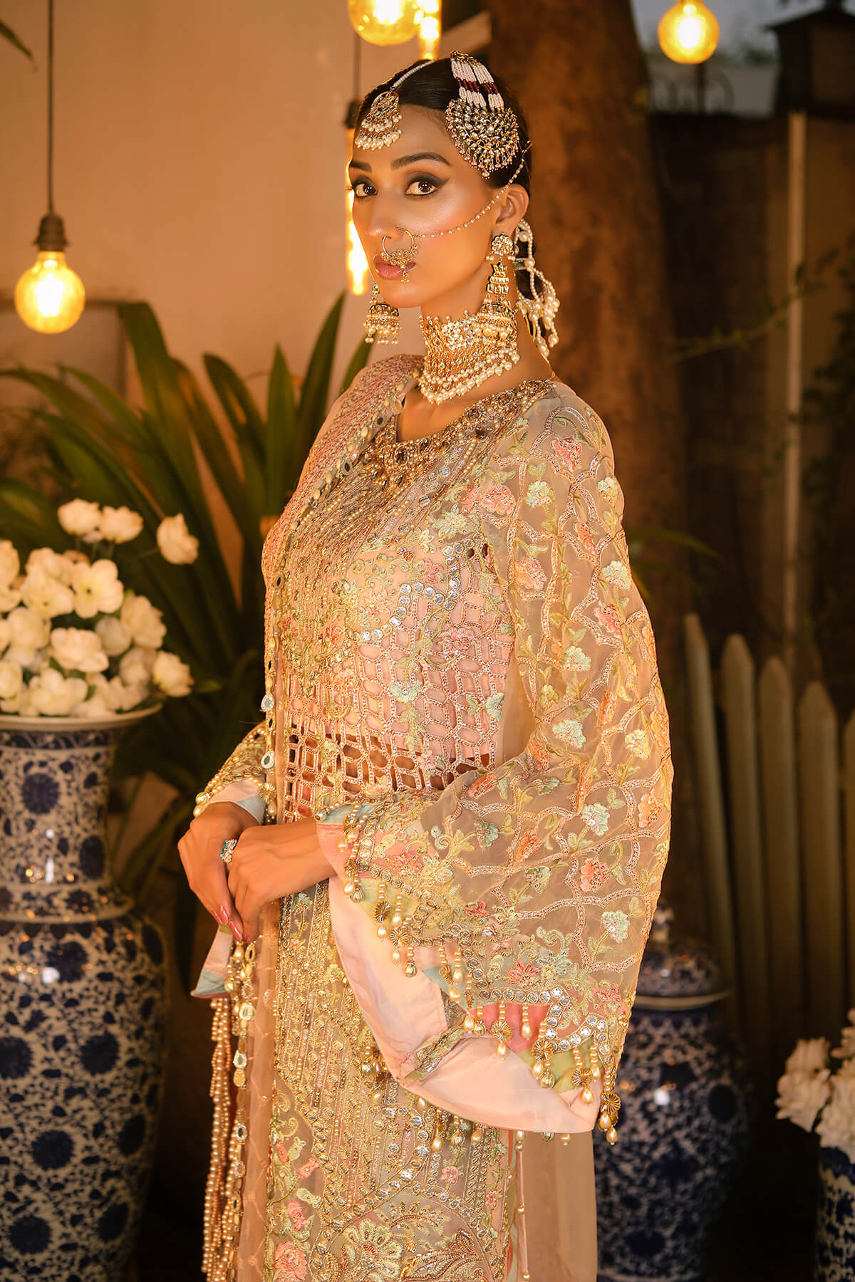 Raeesa Premium | Wajadan Wedding Formals | WD-6 Powder Peach - by - Libasekhas UK - Registered Vendor of : Raeesa Premium - 100% Original Designer Dresss