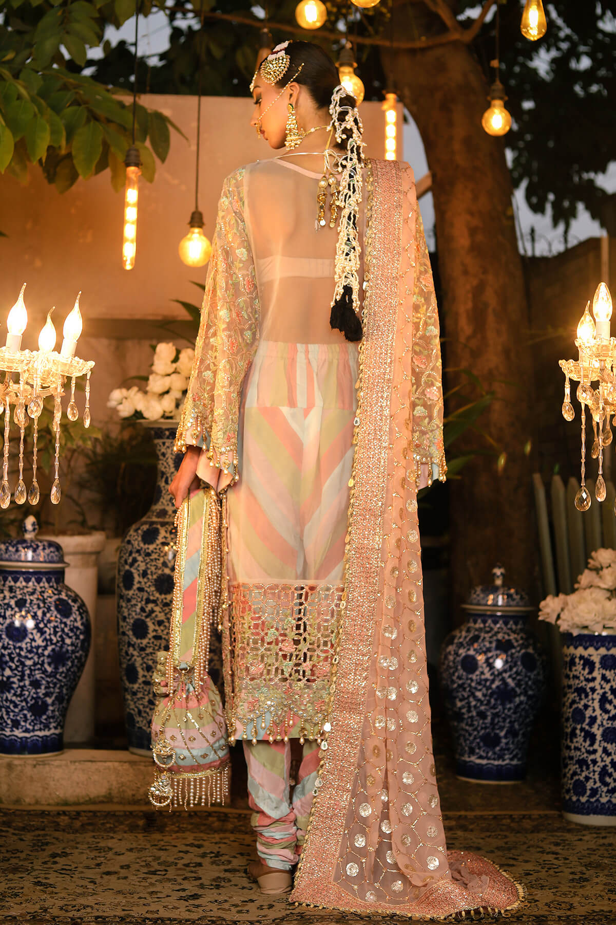 Raeesa Premium | Wajadan Wedding Formals | WD-6 Powder Peach - by - Libasekhas UK - Registered Vendor of : Raeesa Premium - 100% Original Designer Dresss