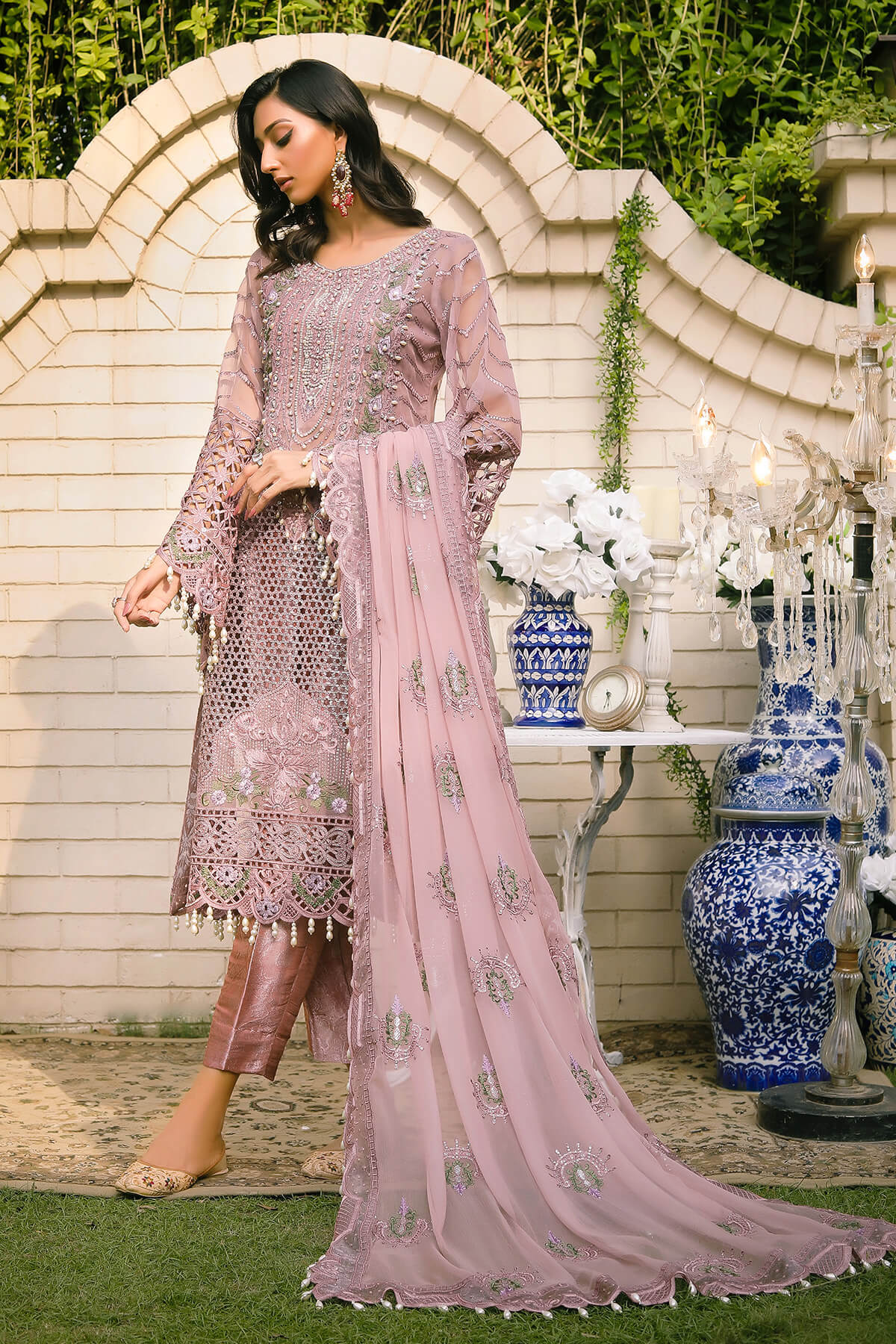 Raeesa Premium | Wajadan Wedding Formals | WD-7 Opera Mauve - by - Libasekhas UK - Registered Vendor of : Raeesa Premium - 100% Original Designer Dresss