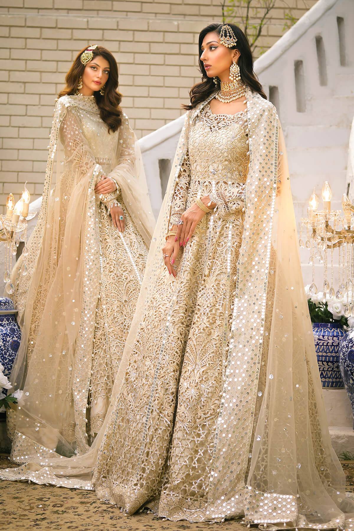 Raeesa Premium | Wajadan Wedding Formals |  WD-1 Pearl White - by - Libasekhas UK - Registered Vendor of : Raeesa Premium - 100% Original Designer Dresss