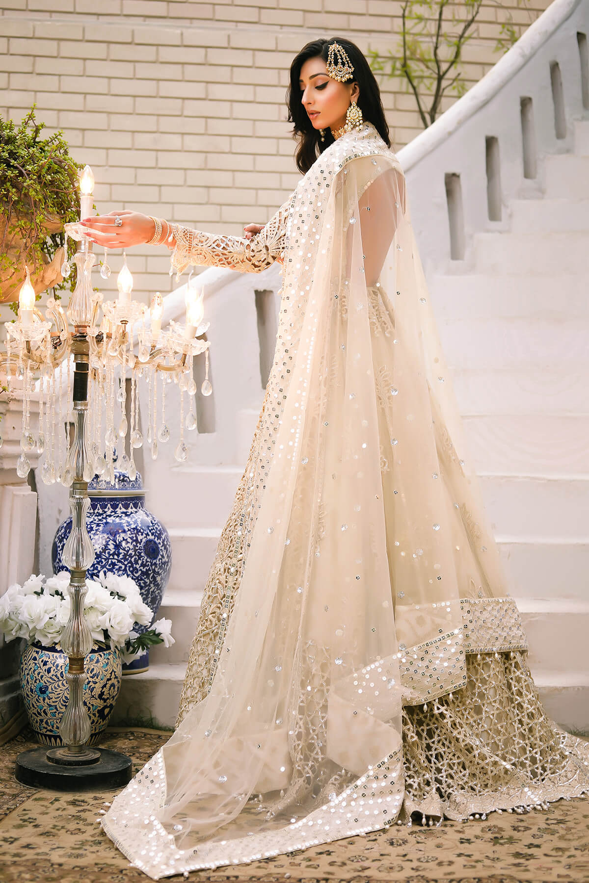 Raeesa Premium | Wajadan Wedding Formals |  WD-1 Pearl White - by - Libasekhas UK - Registered Vendor of : Raeesa Premium - 100% Original Designer Dresss