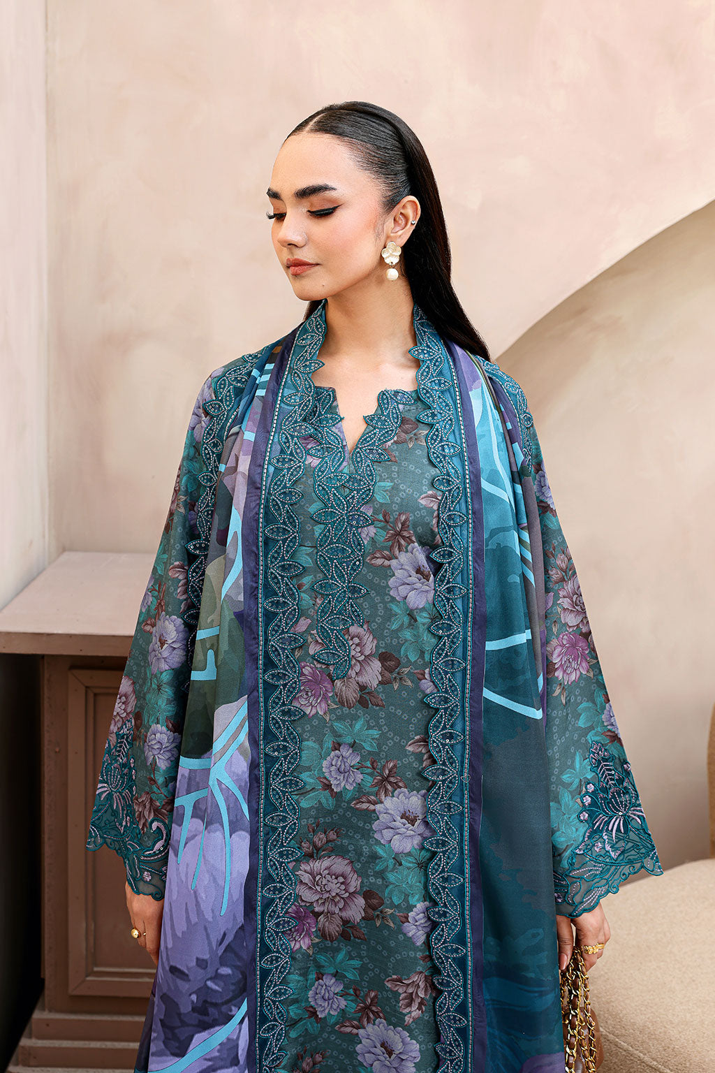 Ramsha | Naqsh Embroidered Rawsilk | RS-03 - by Libasekhas UK - Registered Vendor of : Ramsha - 100% Original Designer Dress