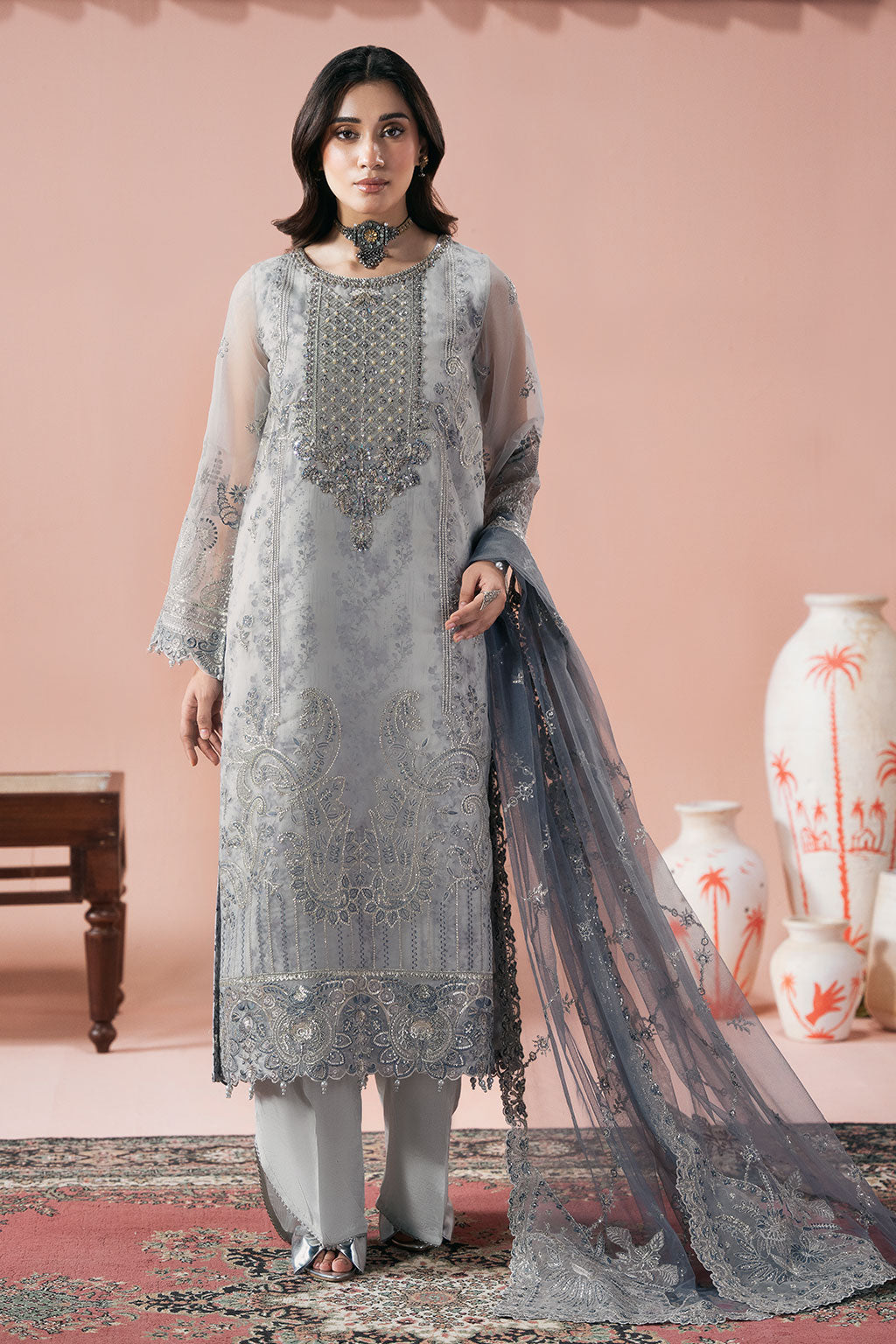 Ramsha | Rangeen Organza | PS-106 - by Libasekhas UK - Registered Vendor of : Ramsha - 100% Original Designer Dress