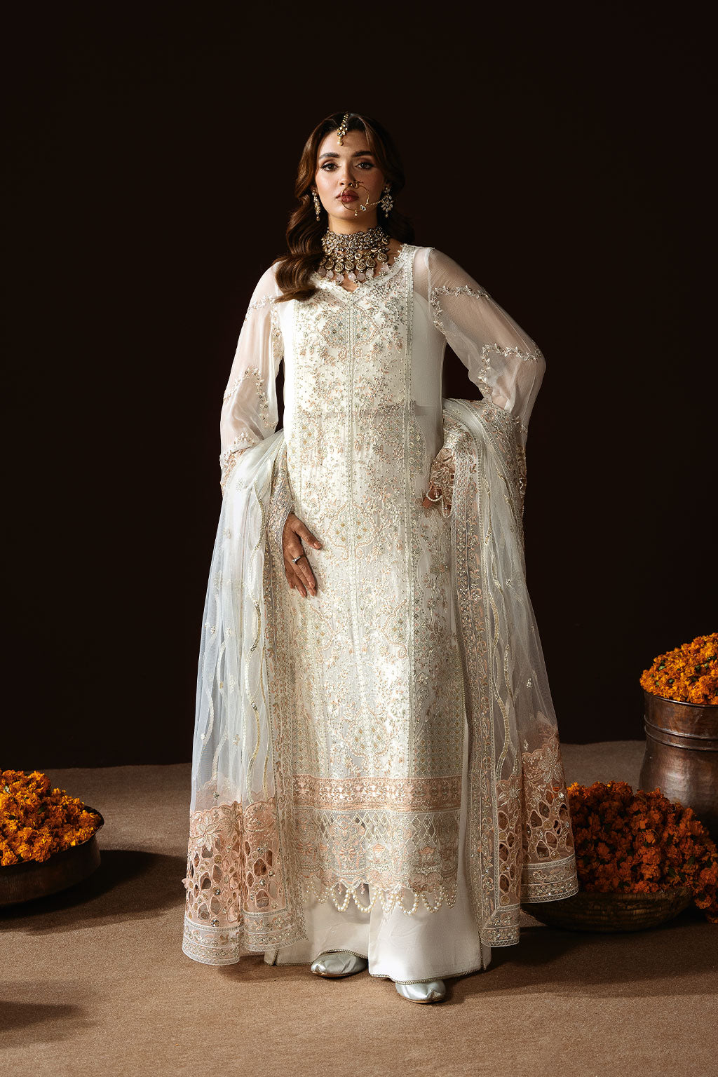 Ramsha | Dastak Luxury Chiffon Collection | Q-204 - by - Libasekhas UK - Registered Vendor of : Ramsha - 100% Original Designer Dresss