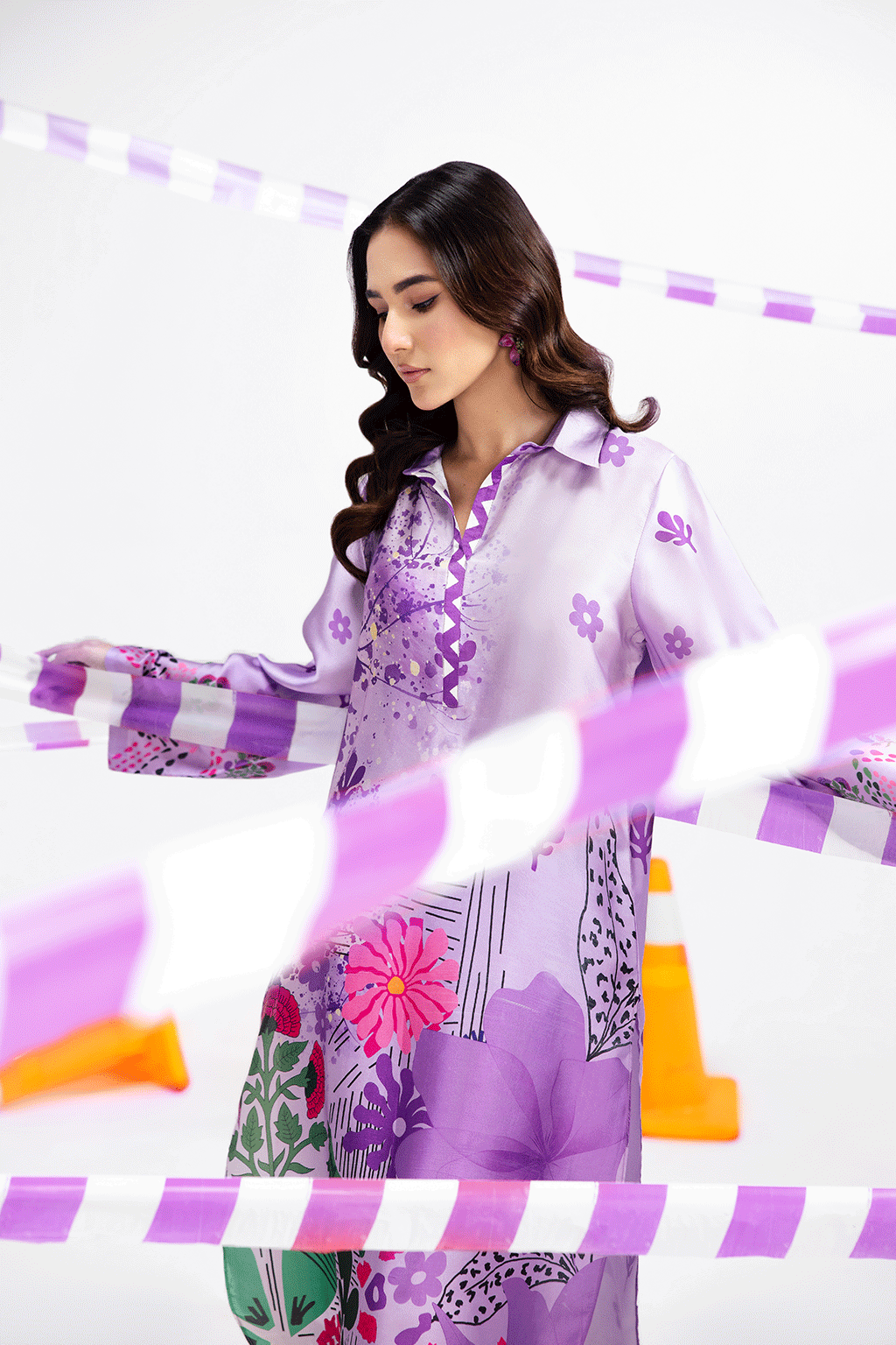 Afsanah | The Print Edit | MAJESTIC SERENE (extended shirt) AP-115 - by - Libasekhas UK - Registered Vendor of : Afsanah - 100% Original Designer Dresss