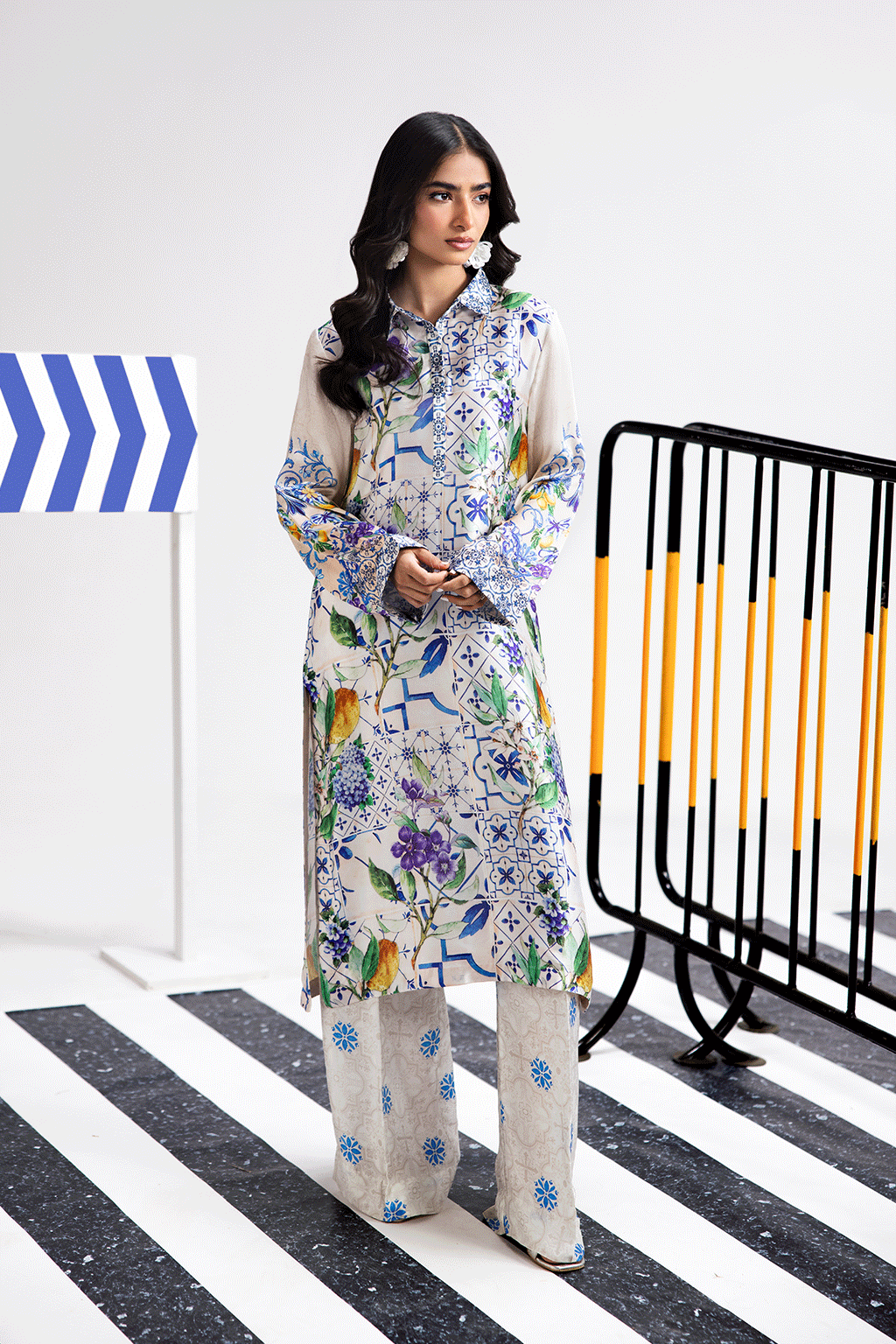 Afsanah | The Print Edit | SUMMER GLORY (extended shirt) AP-105 - by - Libasekhas UK - Registered Vendor of : Afsanah - 100% Original Designer Dresss
