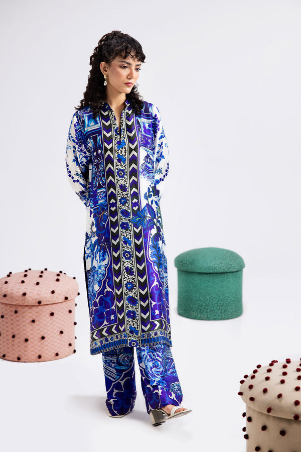 Afsanah | The Print Edit | ORCHE BLOOM (extended shirt) AP-112 - by - Libasekhas UK - Registered Vendor of : Afsanah - 100% Original Designer Dresss