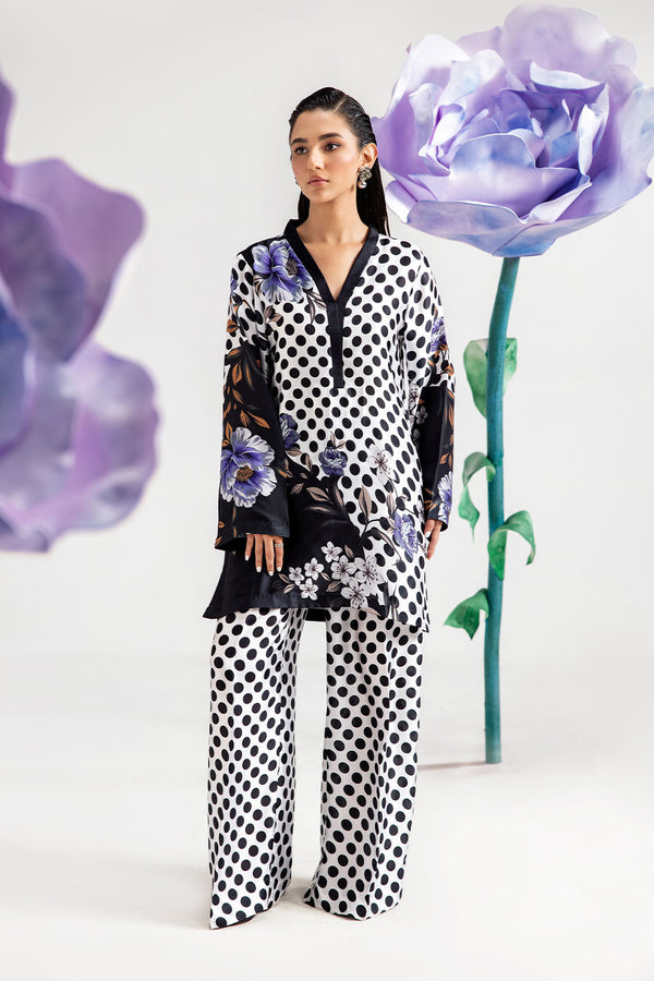 Afsanah | The Print Edit | DARK POLKA AP-110 - by - Libasekhas UK - Registered Vendor of : Afsanah - 100% Original Designer Dresss