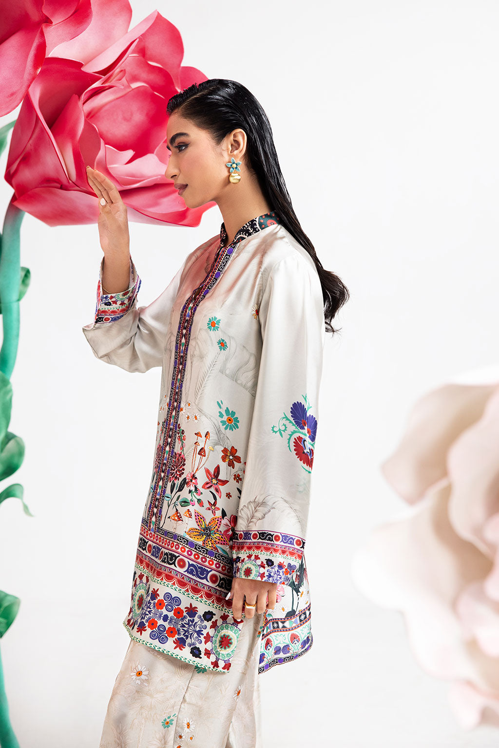Afsanah | The Print Edit | IVORY FROST AP-108 - by - Libasekhas UK - Registered Vendor of : Afsanah - 100% Original Designer Dresss