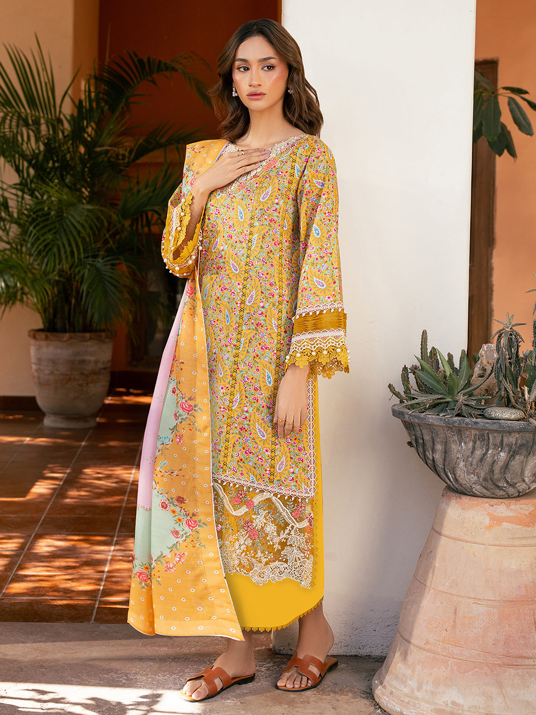 Bin Ilyas | Hazel Printed Lawn 25 | 2072 - B - by - Libasekhas UK - Registered Vendor of : Bin Ilyas - 100% Original Designer Dresss