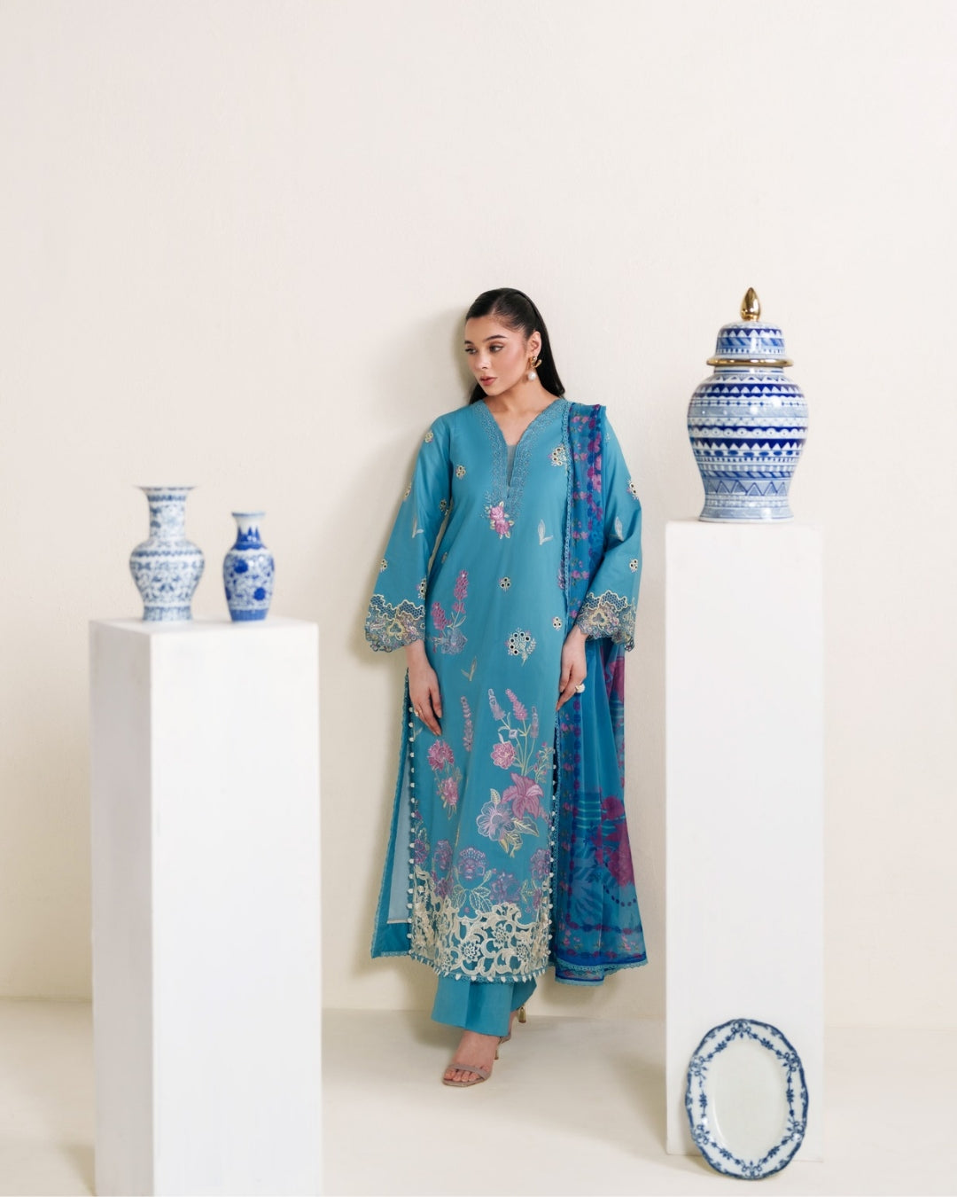 Neeshay | Whispers of Summer Luxury Lawn | SKYLA - by Libasekhas - Registered Vendor of : Neeshay - 100% Original Designer Dress