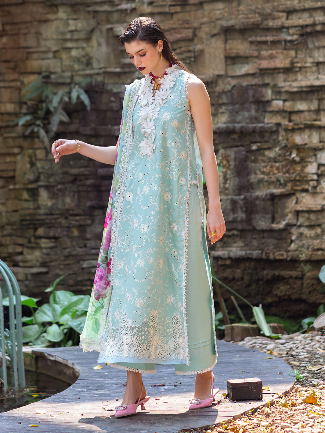 Roheenaz | Dahlia Embroidered Lawn 24 | Zinnia - by - Libasekhas UK - Registered Vendor of : Roheenaz - 100% Original Designer Dresss