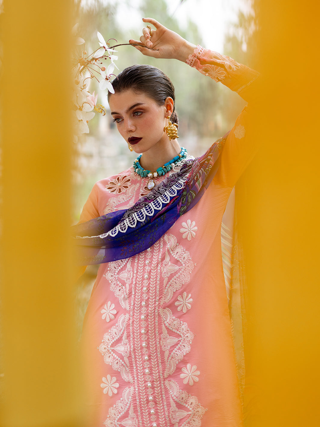 Roheenaz | Dahlia Embroidered Lawn 24 | Orchid - by - Libasekhas UK - Registered Vendor of : Roheenaz - 100% Original Designer Dresss