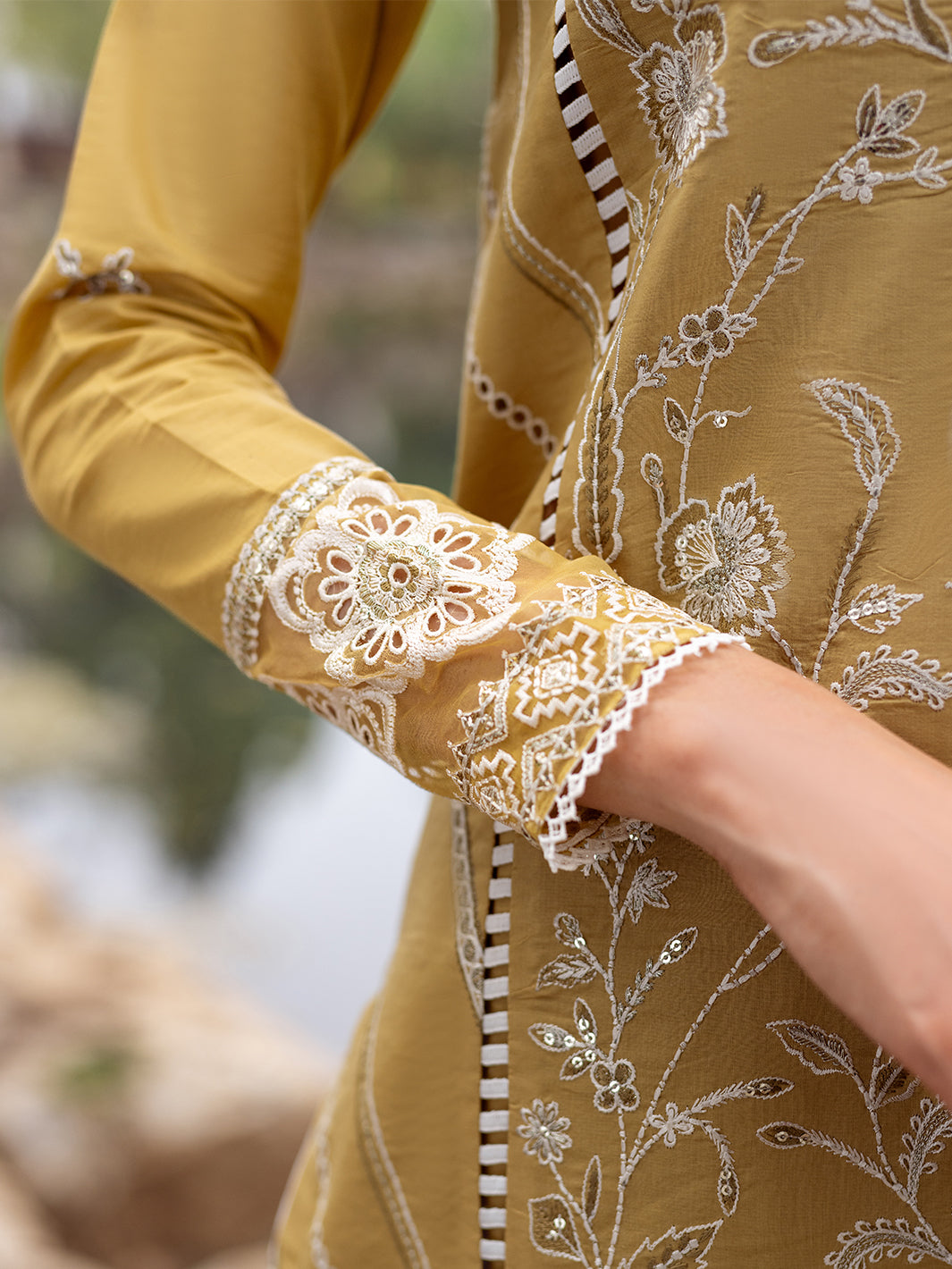Roheenaz | Dahlia Embroidered Lawn 24 | Forsythia - by - Libasekhas UK - Registered Vendor of : Roheenaz - 100% Original Designer Dresss