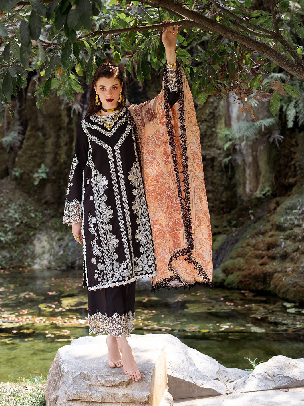 Roheenaz | Dahlia Embroidered Lawn 24 | Celandine - by - Libasekhas UK - Registered Vendor of : Roheenaz - 100% Original Designer Dresss