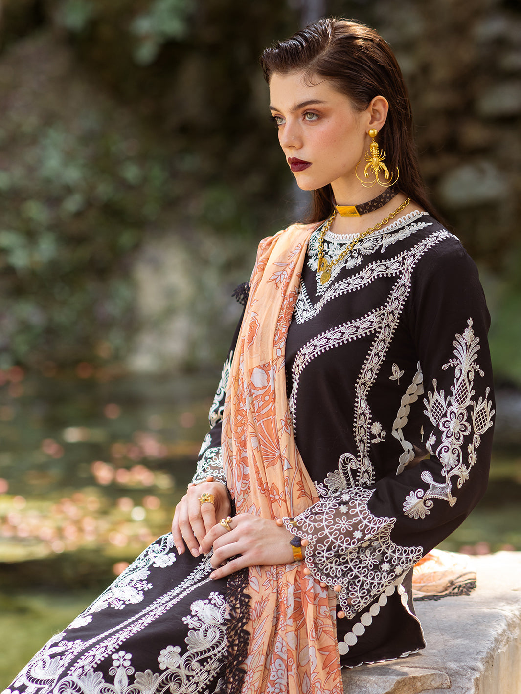 Roheenaz | Dahlia Embroidered Lawn 24 | Celandine - by - Libasekhas UK - Registered Vendor of : Roheenaz - 100% Original Designer Dresss