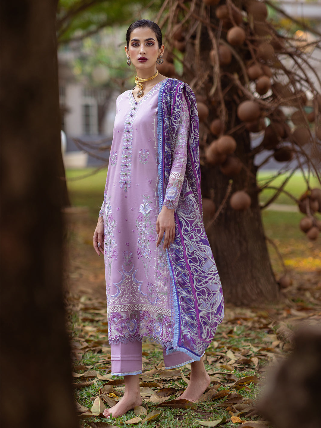 Roheenaz | Dahlia Embroidered Lawn 24 | Hyacinth - by - Libasekhas UK - Registered Vendor of : Roheenaz - 100% Original Designer Dresss