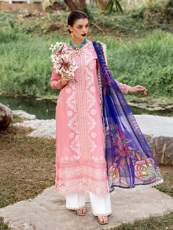 Roheenaz | Dahlia Embroidered Lawn 24 | Orchid - by - Libasekhas UK - Registered Vendor of : Roheenaz - 100% Original Designer Dresss
