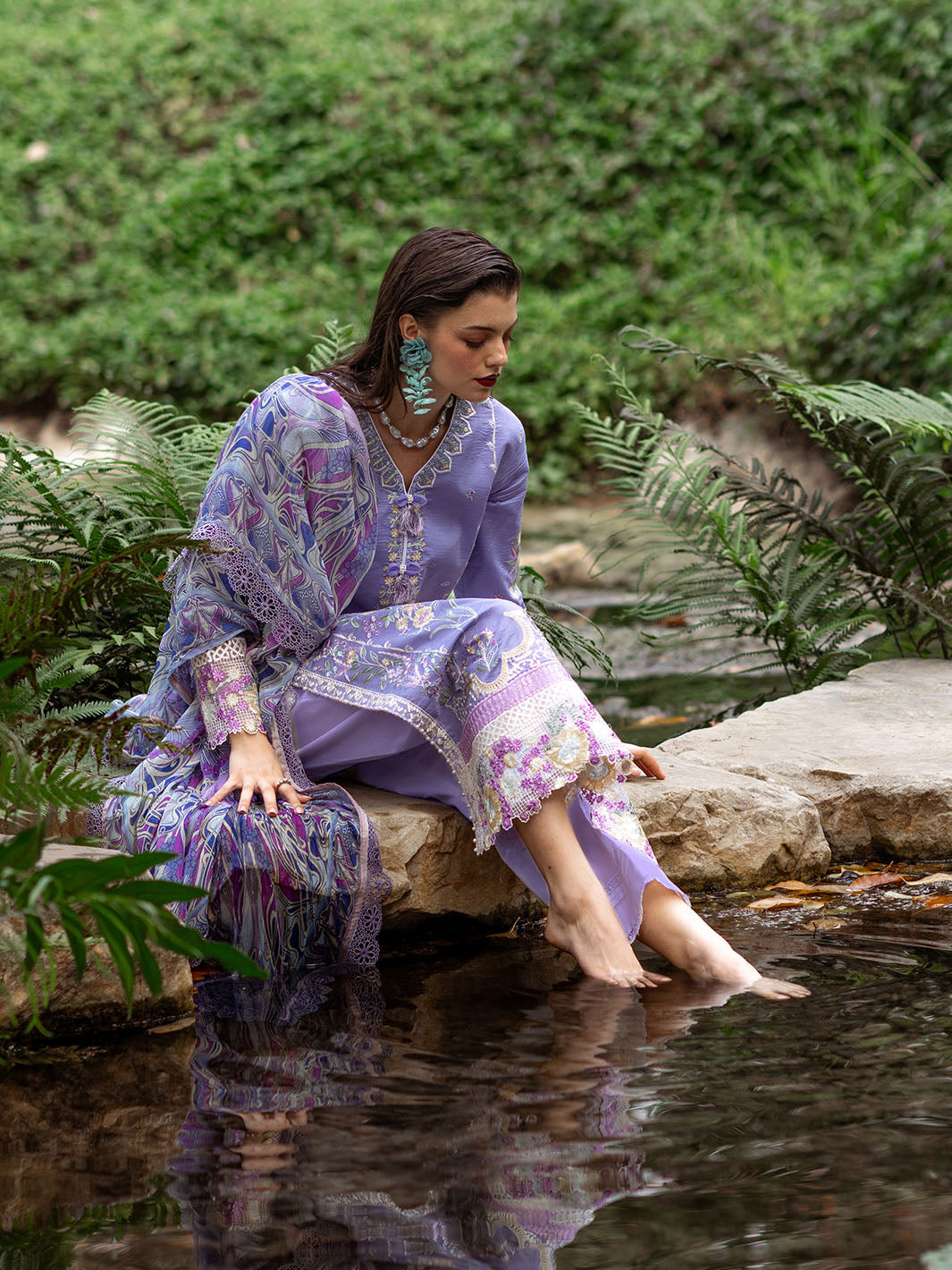 Roheenaz | Dahlia Embroidered Lawn 24 | Aster - by - Libasekhas UK - Registered Vendor of : Roheenaz - 100% Original Designer Dresss