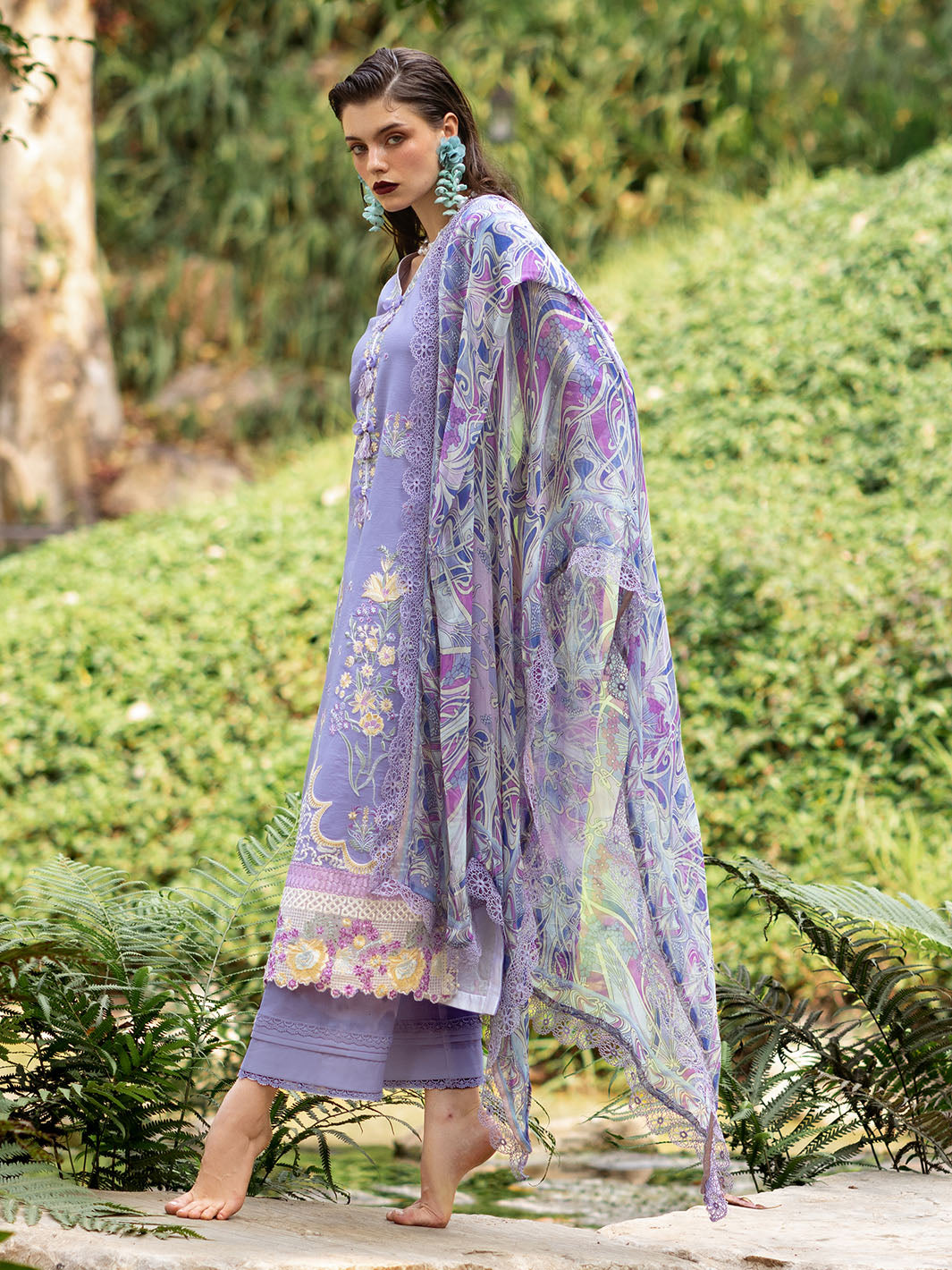 Roheenaz | Dahlia Embroidered Lawn 24 | Aster - by - Libasekhas UK - Registered Vendor of : Roheenaz - 100% Original Designer Dresss