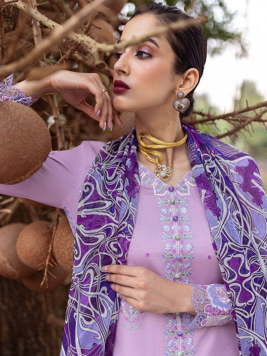 Roheenaz | Dahlia Embroidered Lawn 24 | Hyacinth - by - Libasekhas UK - Registered Vendor of : Roheenaz - 100% Original Designer Dresss
