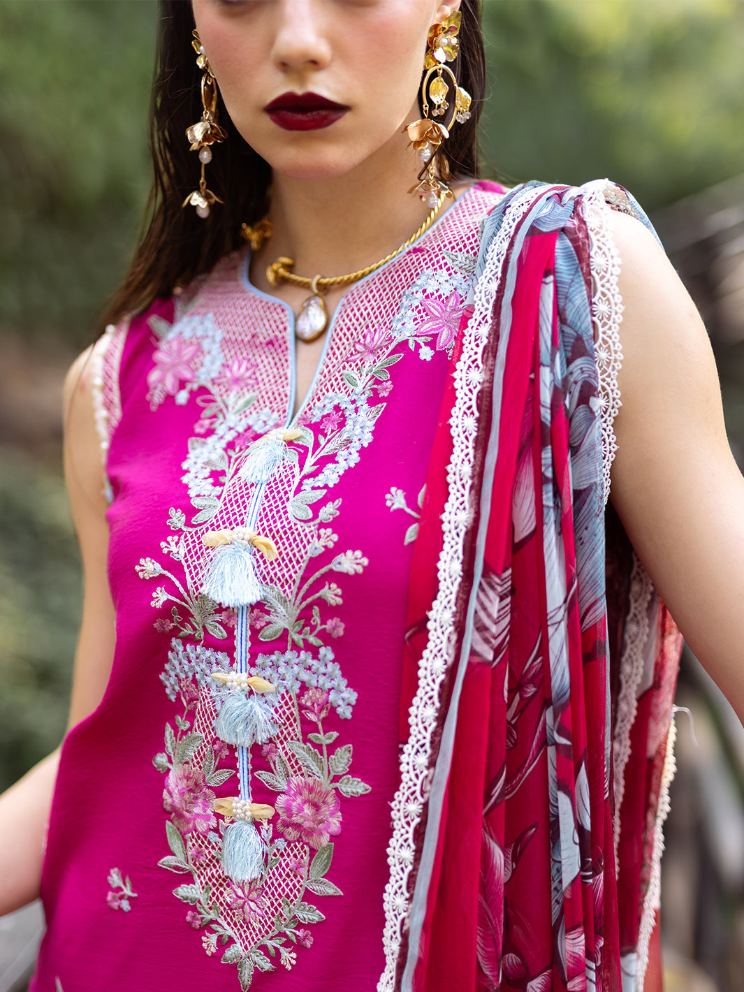 Roheenaz | Dahlia Embroidered Lawn 24 | Camellia - by - Libasekhas UK - Registered Vendor of : Roheenaz - 100% Original Designer Dresss
