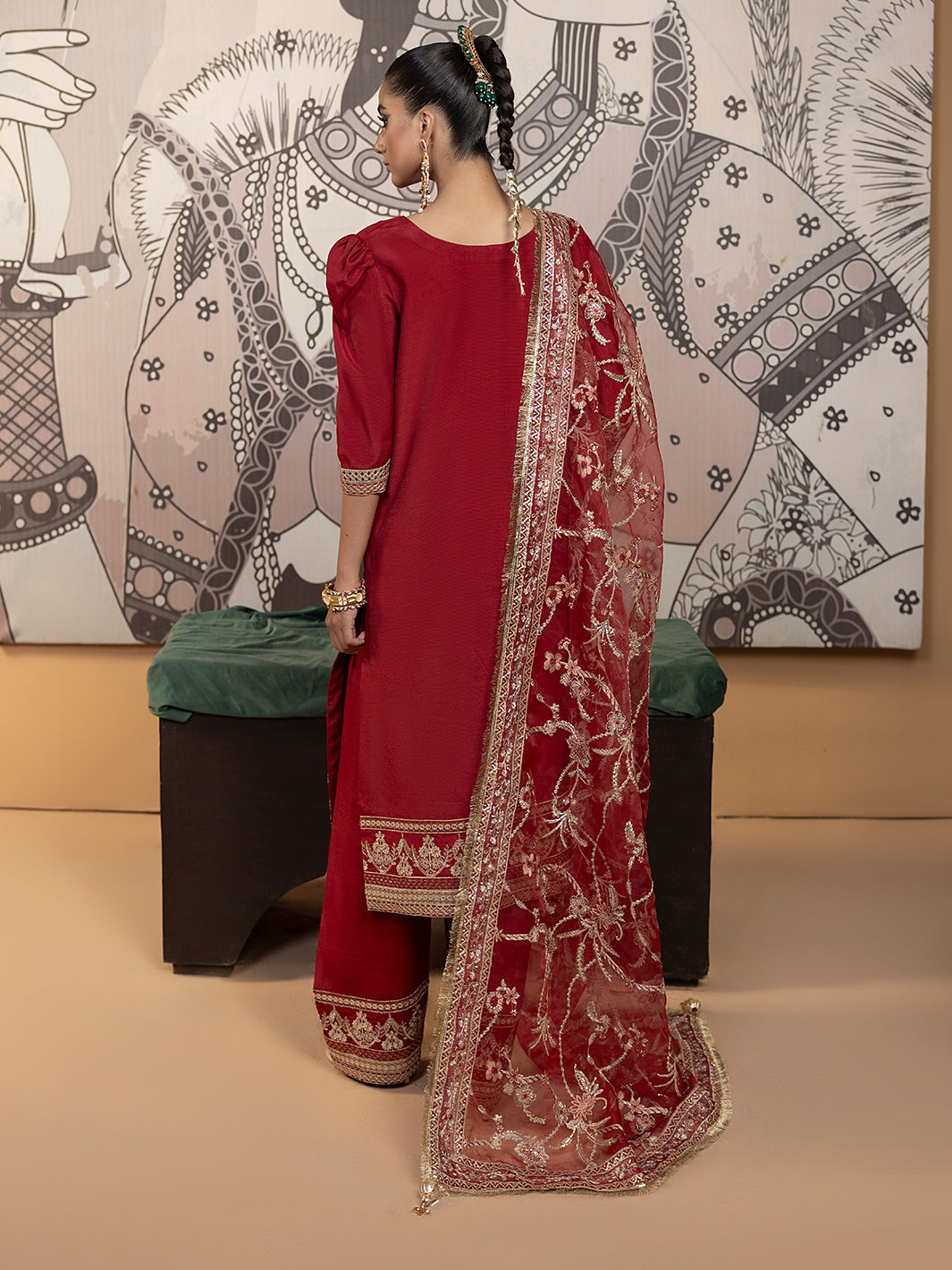 Hem Stitch | Raw Silk Edit 25 | Rose - by - Libasekhas UK - Registered Vendor of : Hemstitch - 100% Original Designer Dresss