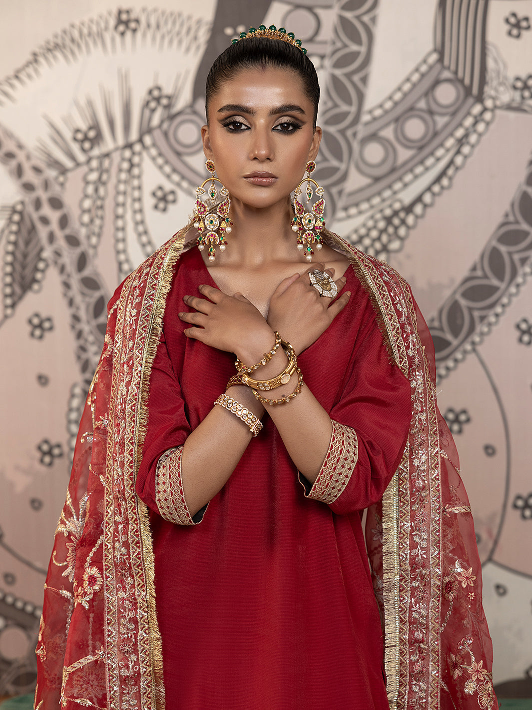 Hem Stitch | Raw Silk Edit 25 | Rose - by - Libasekhas UK - Registered Vendor of : Hemstitch - 100% Original Designer Dresss