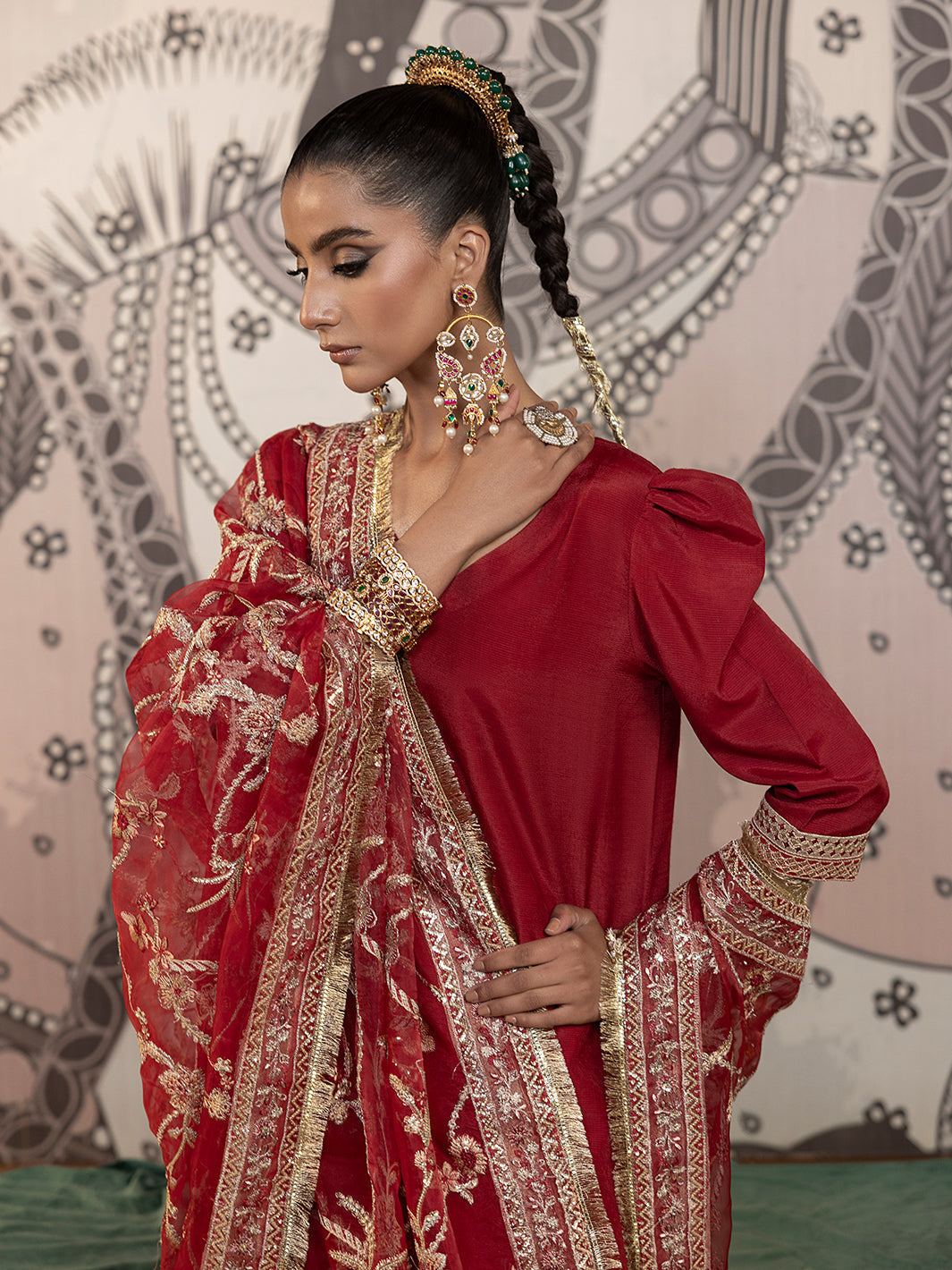Hem Stitch | Raw Silk Edit 25 | Rose - by - Libasekhas UK - Registered Vendor of : Hemstitch - 100% Original Designer Dresss