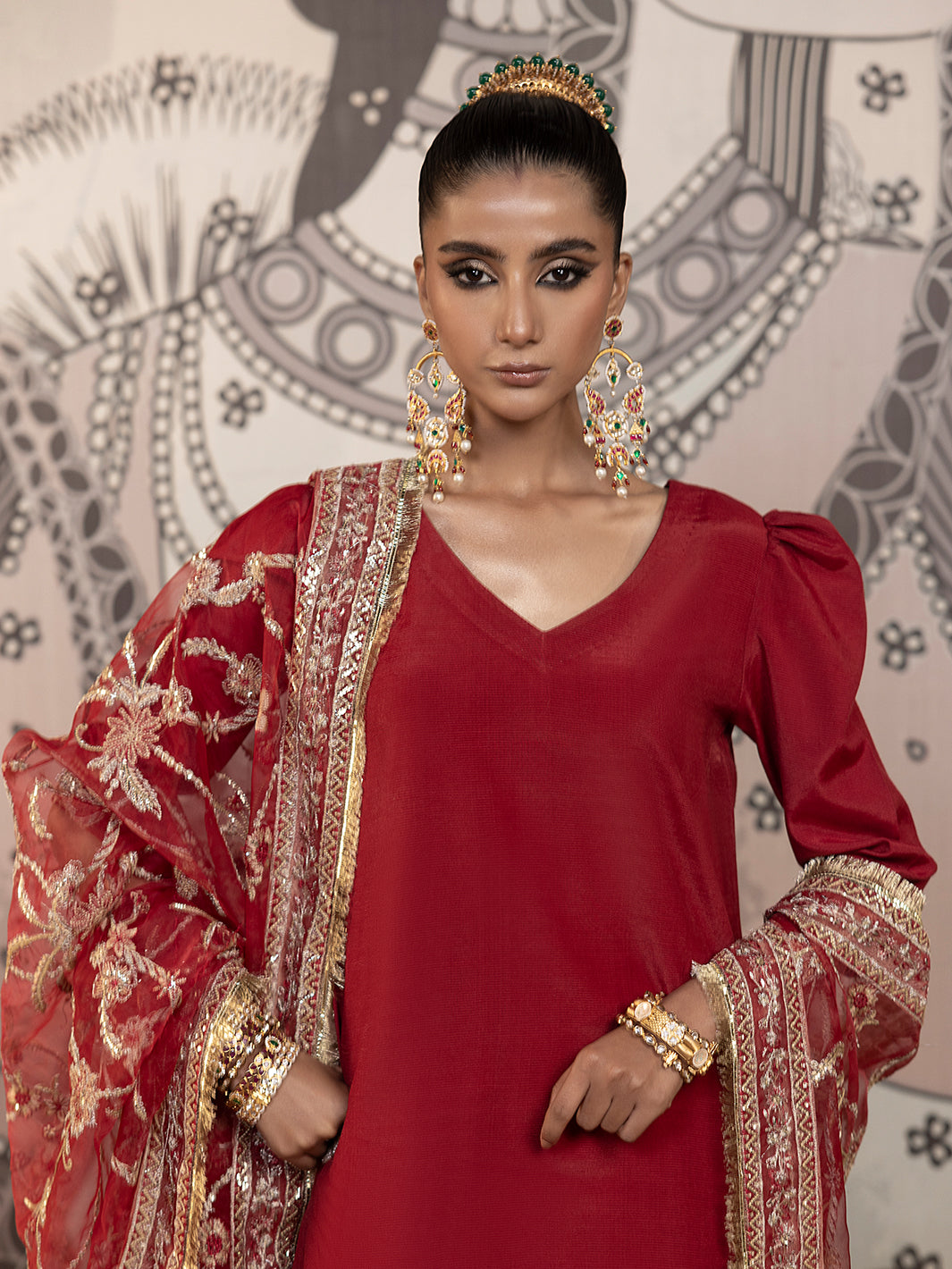 Hem Stitch | Raw Silk Edit 25 | Rose - by - Libasekhas UK - Registered Vendor of : Hemstitch - 100% Original Designer Dresss