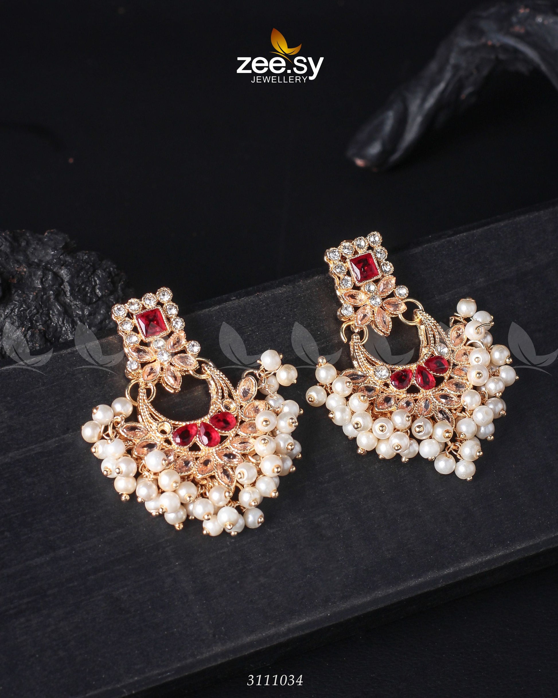 Lily Earrings - by - Libasekhas UK - Registered Vendor of : Zeesy - 100% Original Designer Dresss