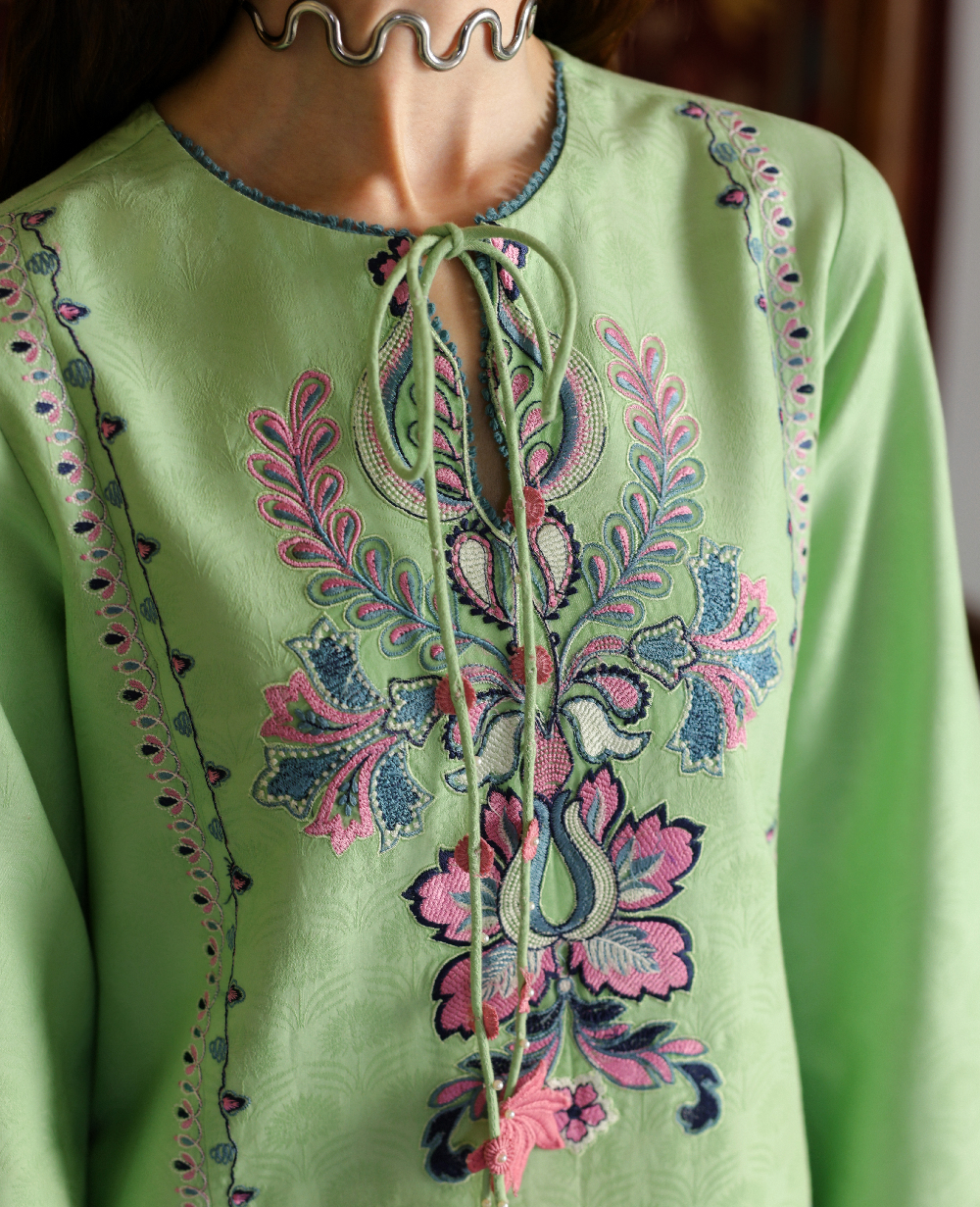 Republic Womenswear | Neonma Essential Pret 26 |Pistachio Poise - by Libasekhas UK - Registered Vendor of : Republic Womenswear - 100% Original Designer Dress