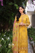 Noor by Saadia Asad | Luxury Chikankari Lawn24 | D8-B Mustard - by - Libasekhas UK - Registered Vendor of : Noor by Saadia Asad - 100% Original Designer Dresss