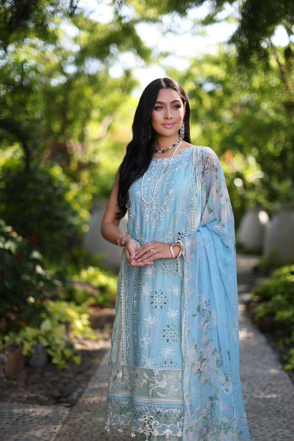 Noor by Saadia Asad | Luxury Chikankari Lawn24 | D2-A Geroze - by - Libasekhas UK - Registered Vendor of : Noor by Saadia Asad - 100% Original Designer Dresss